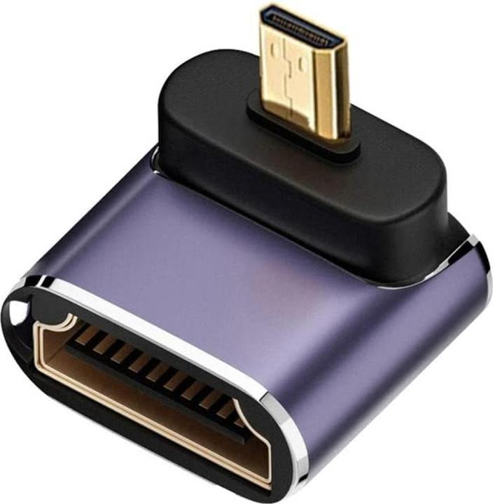 Image du produit PowerGuard Micro HDMI vers HDMI 2.1 90 degrés Angle Down Adaptateur (Micro HDMI)