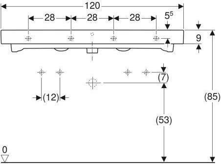 Produktbild Geberit Doppelwaschtisch iCon 120 cm wei 124020000 (485 mm, 1200 mm)