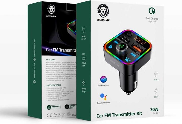 Actual product image Green Lion Car FM Transmitter Kit