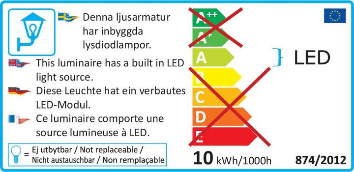 Label énergétique Konstsmide Monza (800 lm, IP54)