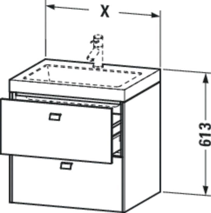 Produktbild Duravit Waschtischunterbau BRIOSO 613x600x480mm m WT Vero Air Gri chr 1 HL