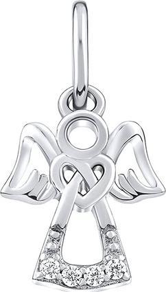 Silvego Silver pendant with clear zircons Angel MW2233P