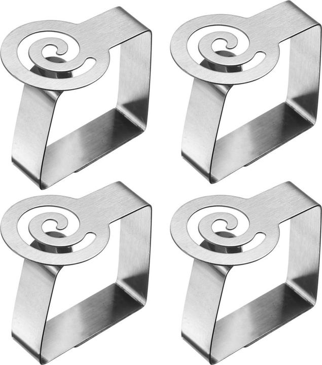 Westmark Clip per tovaglie argento 4 pezzi. (6 x 6 cm)