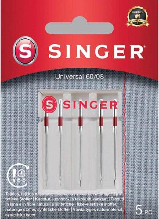 Singer UNIVERSAL sewing line needle, 60/08, pack of 5
