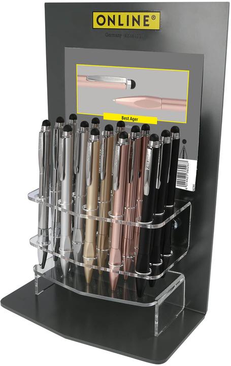 Image du produit Online BEST AGER - Présentoir de comptoir pour stylos à bille (Argent, Noir, Beige, Pink, 15 x)