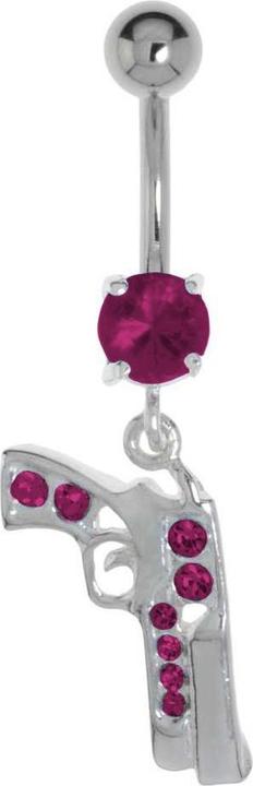 Bijouteria Bauchpiercing (Chirurgenstahl 316L, Kristall, Silber 925)
