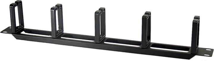 Produktbild Deltaco 19" Kabelblende, 1HE, 5 Halterungen, Kabelmanagement, schwarz