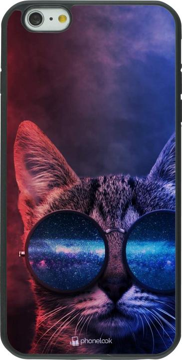 Actual product image PhoneLook Coque Silicone rigide noir Red Blue Cat Glasses (Apple iPhone 6s Plus, Apple iPhone 6 Plus)