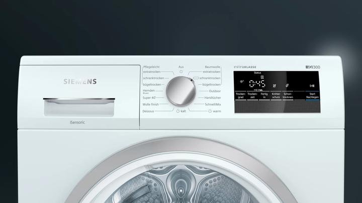 Immagine prodotto Siemens WT45HV90 Wäschetrockner (Kondensation, Wärmepumpe, freistehend, A++, 8 kg, iQ300) (8 kg, A destra)