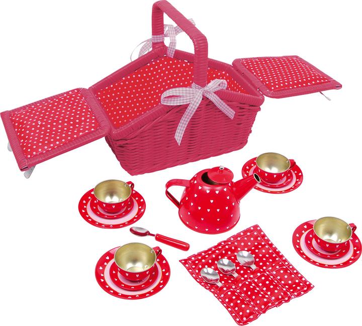 Produktbild small foot Picknickkorb Punkte und Herzen