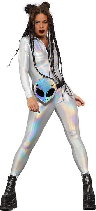 Actual product image Fever Womens/Ladies Miss Whiplash Mirror Holographic Catsuit (XS)