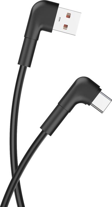 Actual product image Maxlife MXUC-09 angle cable USB - USB-C 1,0 m 3A black (1 m)
