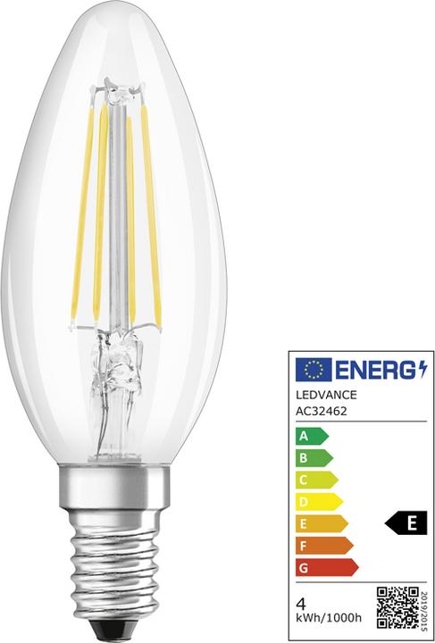 Actual product image Osram Classic B (E14, 4 W, 470 lm, 2 x, E)
