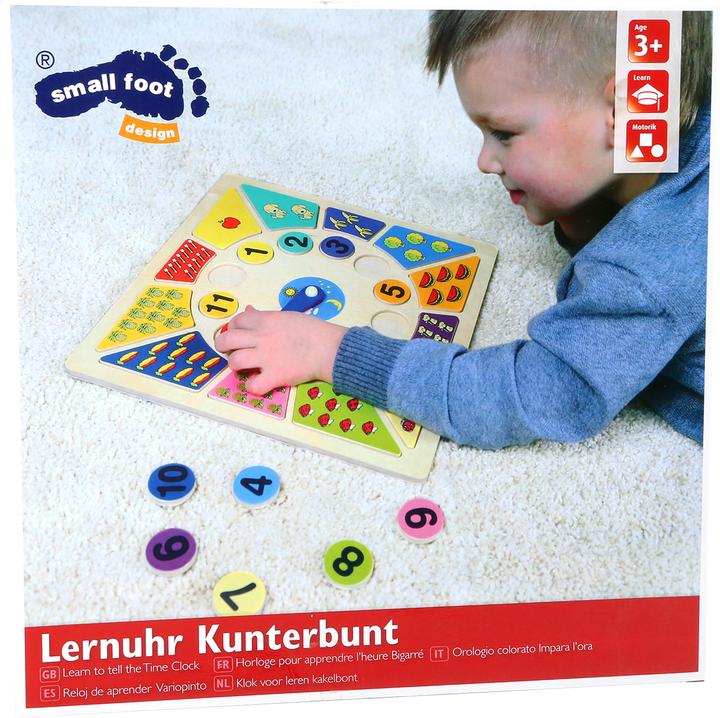 Actual product image small foot Learning clock (German, French, Italian, English)