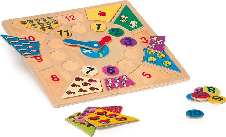 Actual product image small foot Learning clock (German, French, Italian, English)