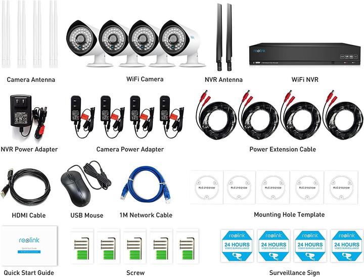 Actual product image Reolink RLK4-210WB4 - 4-channel wireless surveillance camera system