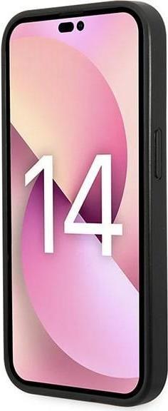 Actual product image Karl Lagerfeld KLHCP14XG2ELS iPhone 14 Pro Max 6,7" hardcase srebrny/silver Glitter Plaque Logo (Apple iPhone 14 Pro Max)