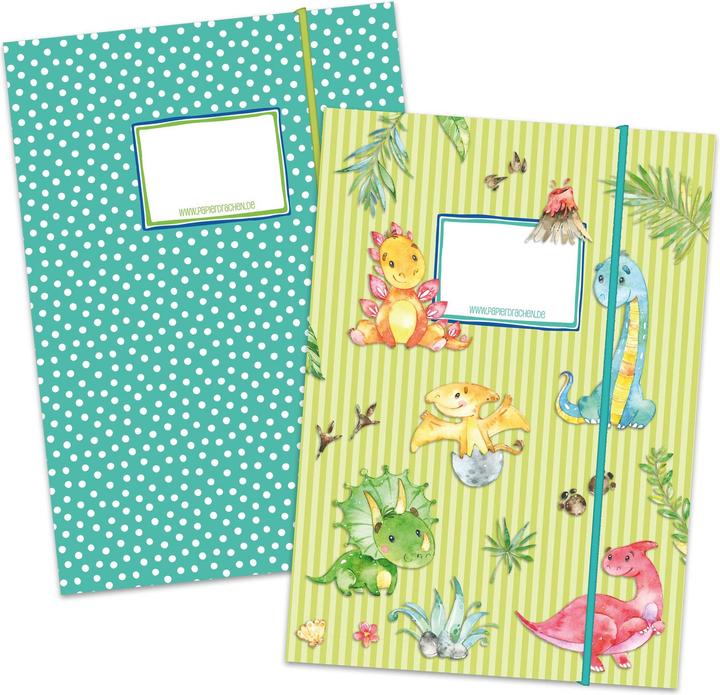 Image du produit Papierdrachen Cartable 2 pièces DIN A4 - Dino (lot de 4)
