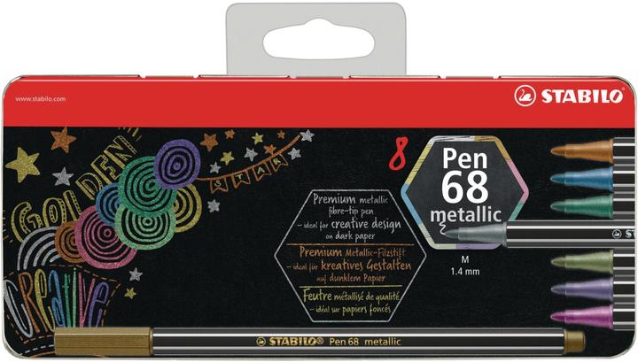 Produktbild STABILO Pen 68 Premium Metallic-Filzstift (Sortiert, 8 x)