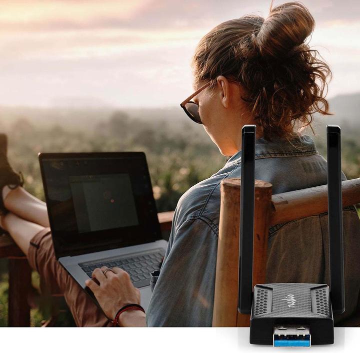 Image du produit Nedis Dongle réseau | Wi-Fi | AC1200 | 2.4/5 GHz (Dual Band) | USB3.0 | Vitesse Wi-Fi totale : 1200 Mb (USB)