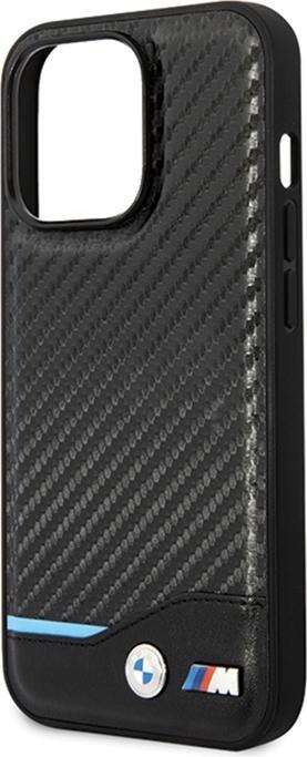 Actual product image BMW Case BMHCP13X22NBCK iPhone 13 Pro Max 6.7" czarny/black hardcase Leather Carbon (Apple iPhone 13 Pro Max)