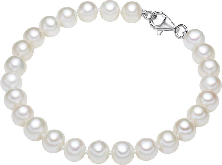 Valero Pearls Damen Sterling Silber Süsswasser-Zuchtperle Weiss - 3850 (22 cm, 925er Silber, Perle)