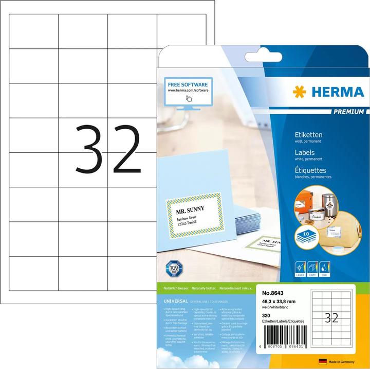 Actual product image HERMA Universal labels A4