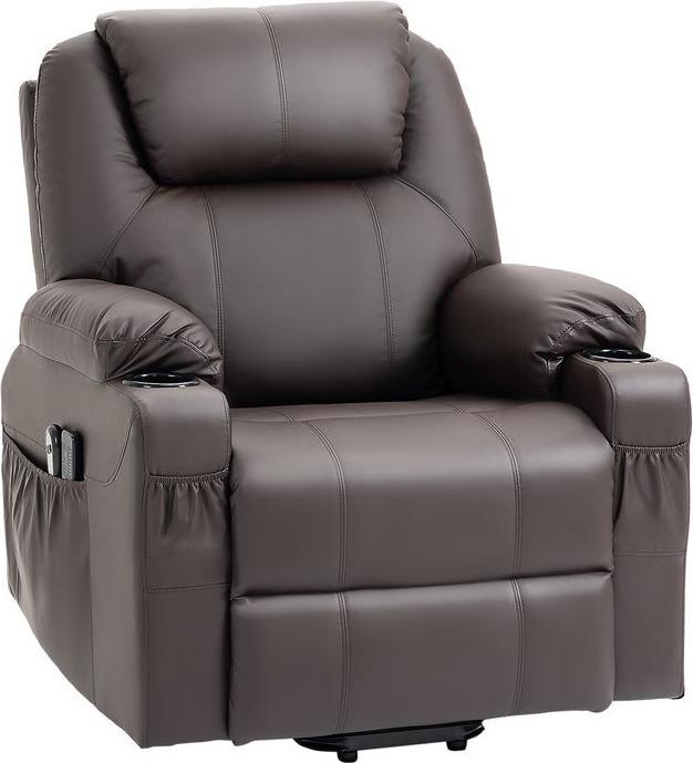 Swisshandel24 TV Sessel mit Aufstehhilfe, mit 8 Massagepunkten, Fernbedienung, 88x99x106cm, Braun