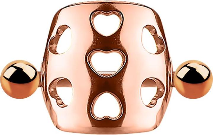 Star Piercing Micro Barbell Manschette gelocht mit Herzen rosegold (Chirurgenstahl 316L, ohne Messing)