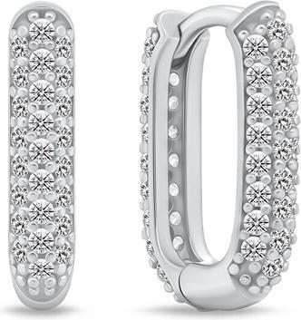 Brilio Silver - Sparkling silver earrings with zircons EA1023W