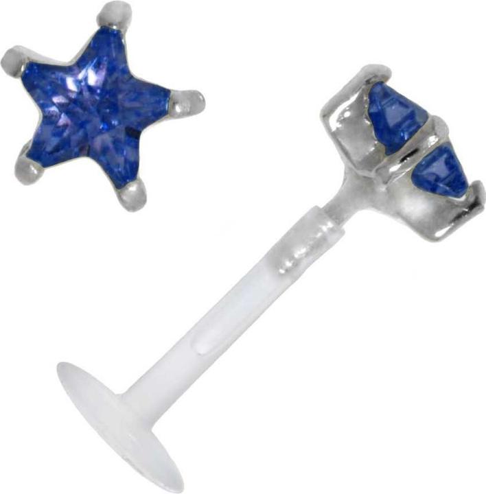 Bijouteria Piercing für Lippe/Tragus (Zirkonia, Bioplast, Silber 925)