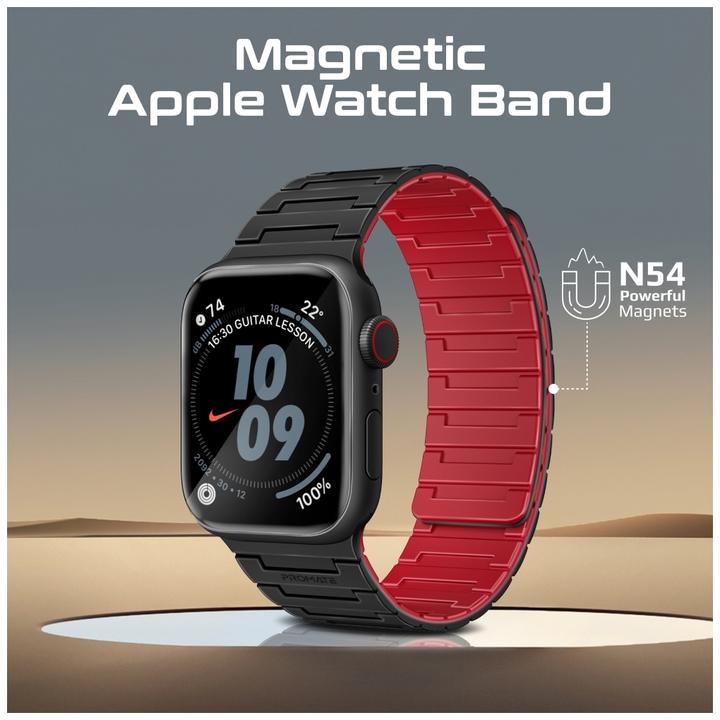 Produktbild ProMate MagBand-MS Black Apple Watch Armband (44 mm, 49 mm, 45 mm, 42 mm, Silikon)