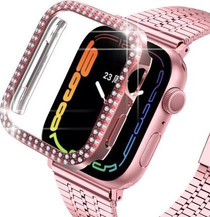 Produktbild Cover-Discount Apple Watch 45mm - Glitzer Strass Schutz Case rosa