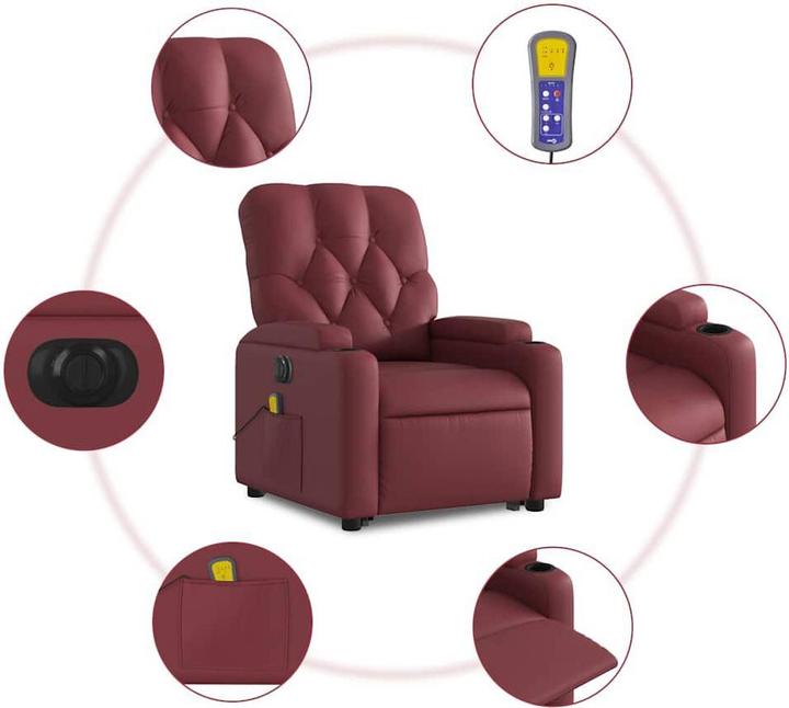 Actual product image VidaXL Massage chair with stand-up aid electric imitation leather