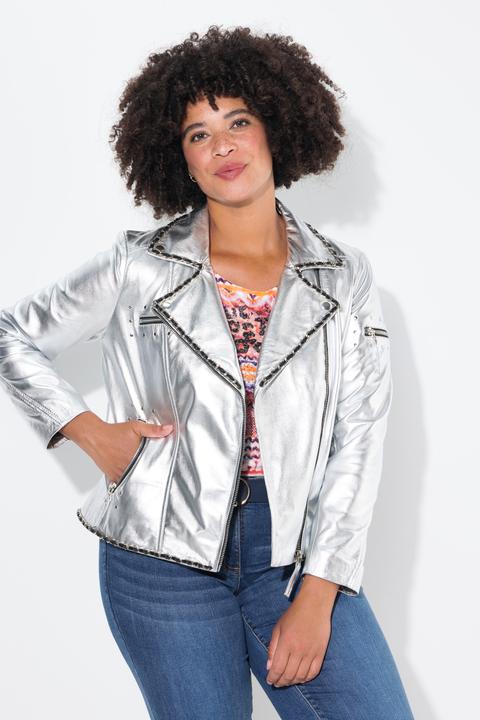 Produktbild Angel of Style Leder-Bikerjacke, echtes Leder, Beschichtung, Rücken-Print (52)