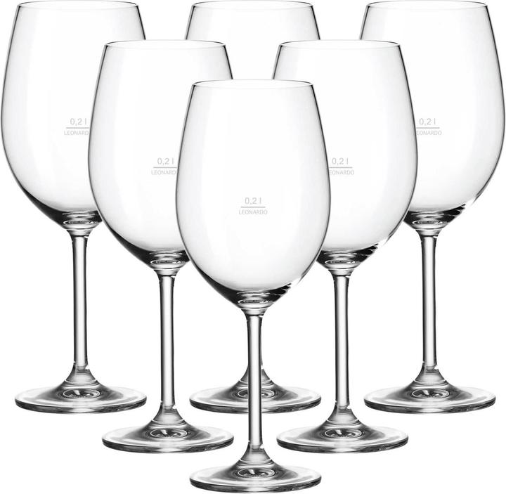 Actual product image Leonardo Rotweingläser geeicht Daily Gastro-Edition (20 cl, 6 Glasses, Red wine glasses)