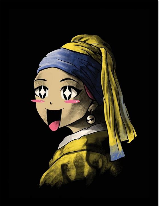 Produktbild Vincent Trinidad Gerahmtes Poster Kawaii With A Pearl Earring (100% synthetisches Material)