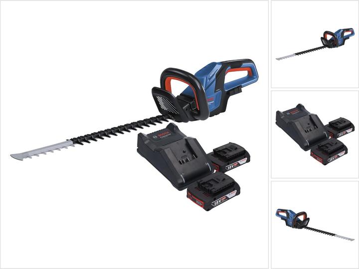 Immagine prodotto Bosch Professional Bosch GHE 18V-60 Tagliasiepi professionale a batteria 18 V 60 cm brushless + 2x batteria (Tagliasiepi a batteria)