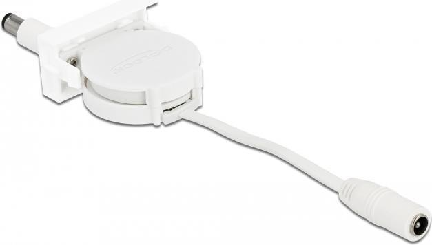 Actual product image Delock Easy 45 Module Power Unwind Cable DC 5.5 x 2.1 mm Female / Male White (0.62 m)