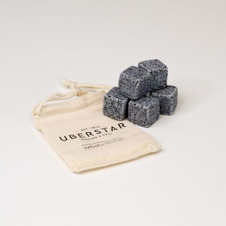 Image du produit Uberstar Jeu de 6 pierres à whisky avec sac (Pierres à whisky)