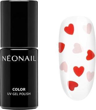 Immagine prodotto Neonail Smalto UV Never-Ending Love 7,2 ml trasparente con cuori rosa-rosso (L'amore infinito, Vernice UV gel)