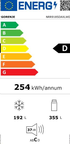 Energie-Label Gorenje NRR9185DAXLWD (edelstahl, ConvertActive) (547 l)