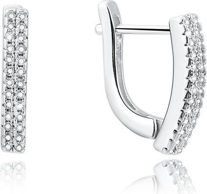 Beneto Silver earrings with clear crystals AGU1163 (L)