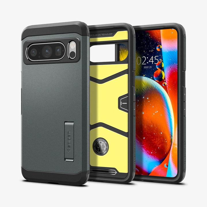 Actual product image Spigen Google Pixel 8 Pro Case Tough Armor Abyss Green (Google Pixel 8 Pro)