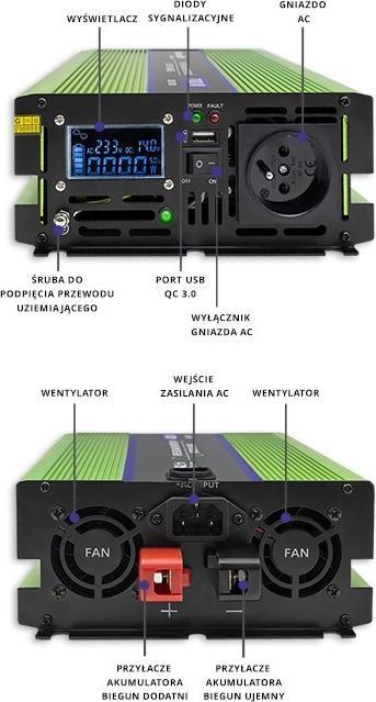 Immagine prodotto Qoltec Pure Sine Wave Inverter Monolith