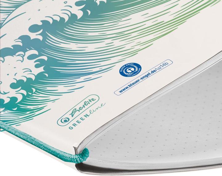 Productafbeelding Herlitz Notitieboek GREENline my.book flex A5, Stip, golf (A5, Gestippeld, Softcover)