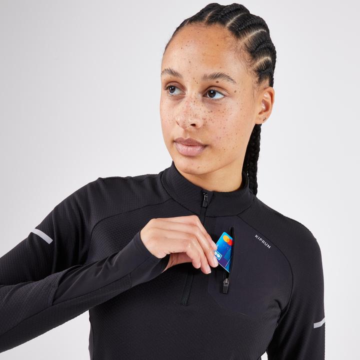 Image du produit Kiprun Maillot de course à manches longues femme - Warm Light noir (42)