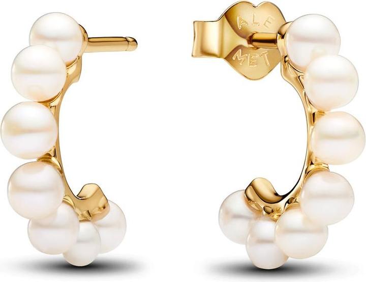 Pandora Creolen Treated Freshwater Cultured Pearls Open Hoop Vergoldet (Vergoldet, Metall)