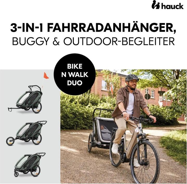 Produktbild Hauck 3in1 Fahrradanhänger Bike N Walk Duo für