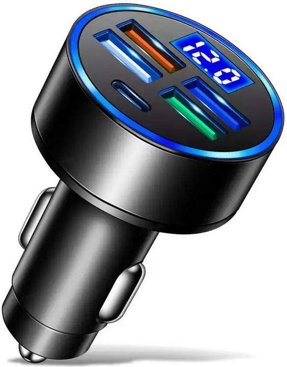 PhoneLook Ladeadapter Zigarettenanzünder 15W 5in1 USB & USB-C mit LED Anzeige QuickCharge 3.0